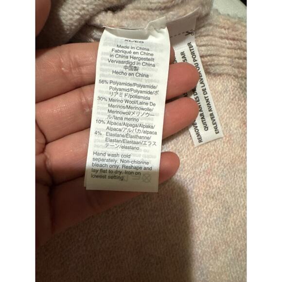 NWT j.Crew Pink Rainbow Supersoft  Knit Cropped Cardigan Merino Alpaca Blend XL - Picture 10 of 10